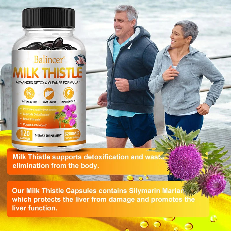 BioHack Balincer Milk Thistle Extract Supplement – 6200mg for Liver Health & Detoxification