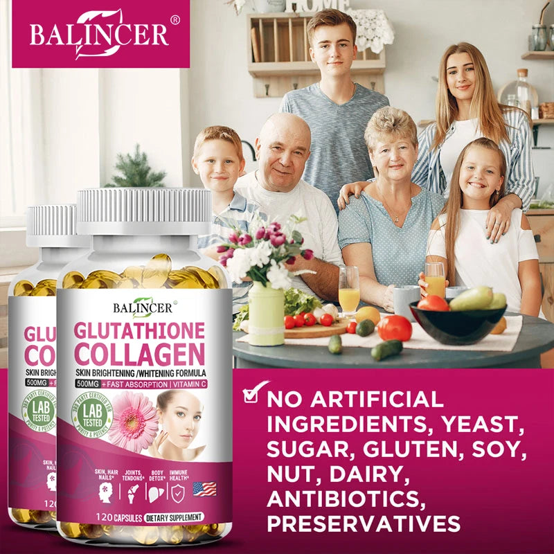 BioHack Glutathione + Collagen Skin & Wellness Complex – Brightening, Anti-Aging, and Immune Support