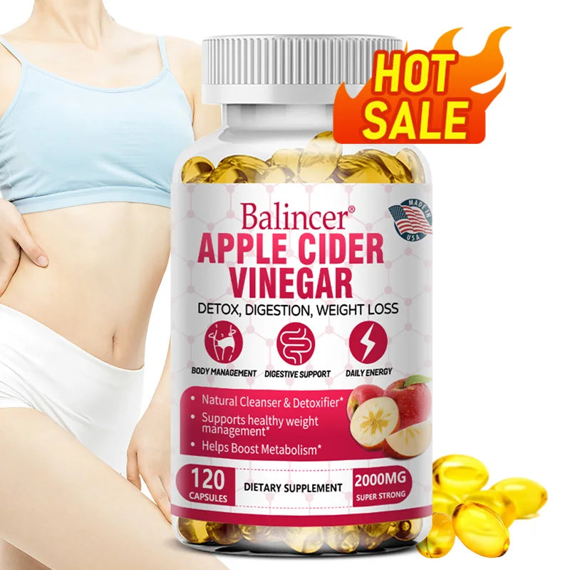 BioHack Balincer Apple Cider Vinegar Capsules – Healthy Fat Burning, Digestion, Detoxification, and Immunity Boost