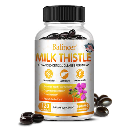 BioHack Balincer Milk Thistle Extract Supplement – 6200mg for Liver Health & Detoxification