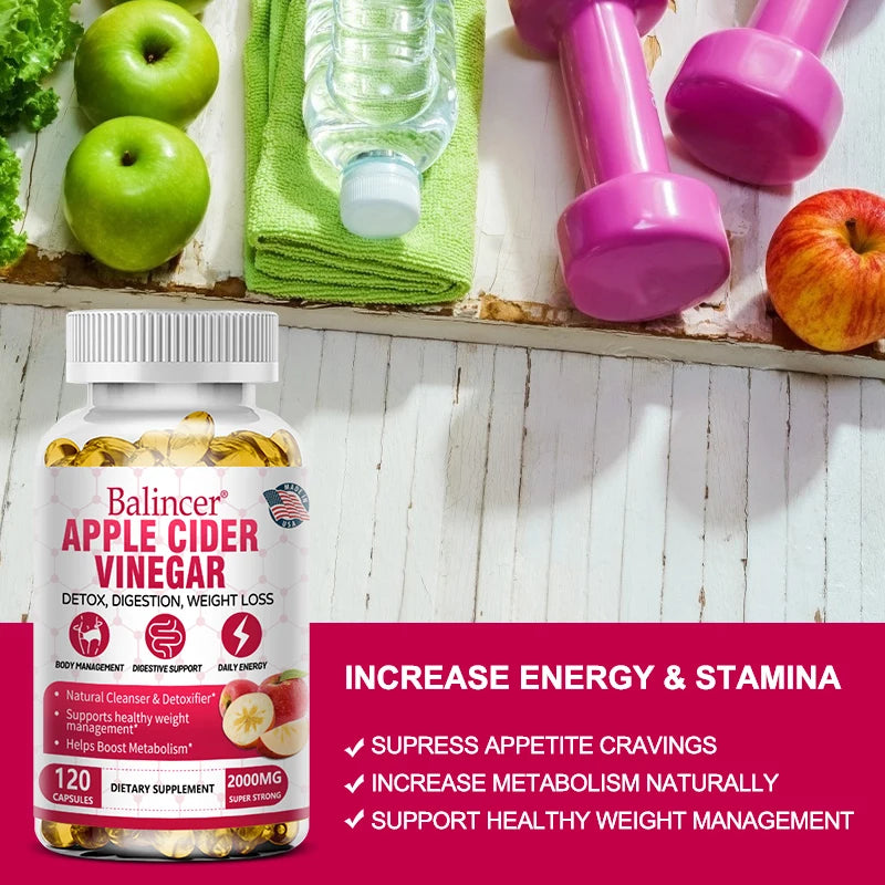 BioHack Balincer Apple Cider Vinegar Capsules – Healthy Fat Burning, Digestion, Detoxification, and Immunity Boost