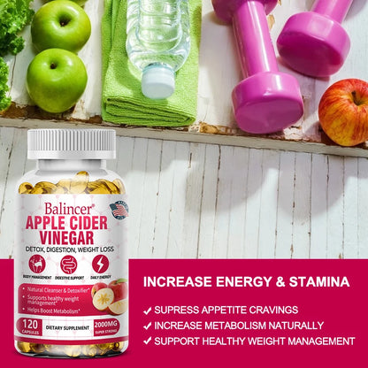 BioHack Balincer Apple Cider Vinegar Capsules – Healthy Fat Burning, Digestion, Detoxification, and Immunity Boost