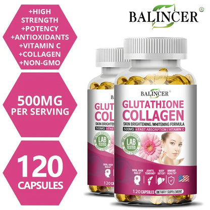 BioHack Glutathione + Collagen Skin & Wellness Complex – Brightening, Anti-Aging, and Immune Support