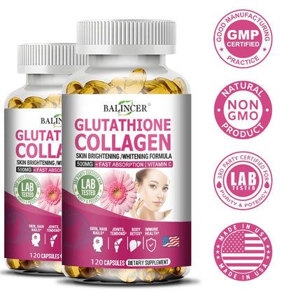 BioHack Glutathione + Collagen Skin & Wellness Complex – Brightening, Anti-Aging, and Immune Support