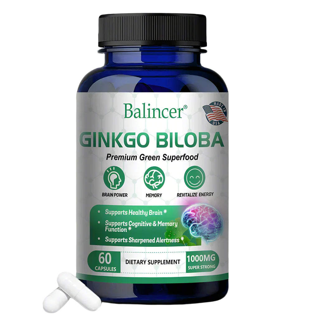 BioHack Memory and Concentration Supplement – 1000mg with Ginkgo Biloba Extract for Cognitive Support