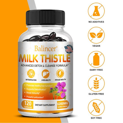 BioHack Balincer Milk Thistle Extract Supplement – 6200mg for Liver Health & Detoxification