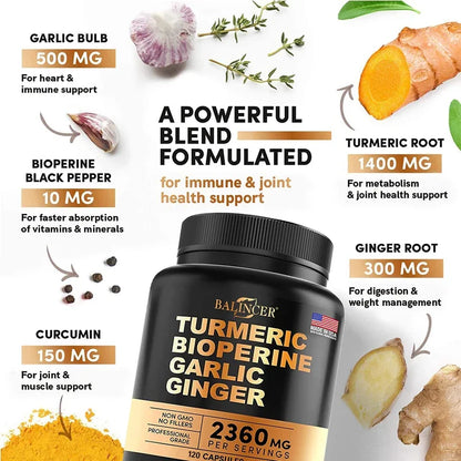 BioHack Balincer Turmeric Extract – Anti-Inflammatory Support for Joint, Muscle, and Immune System Health